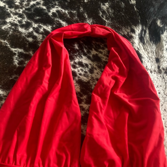 BRAND NEW RETRO STAGE SWIMSUIT, RED HOT AND RETO/ ONE-PIECE HALTER/ Medium - Picture 3 of 7